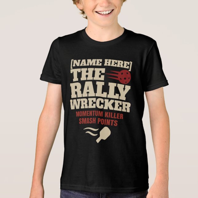T-shirt En Tri-matière Pickleball Custom Name The Rally Wrecker (Recto)