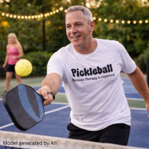 T-shirt En Tri-matière Pickleball Parce que la thérapie est chère - Drôle