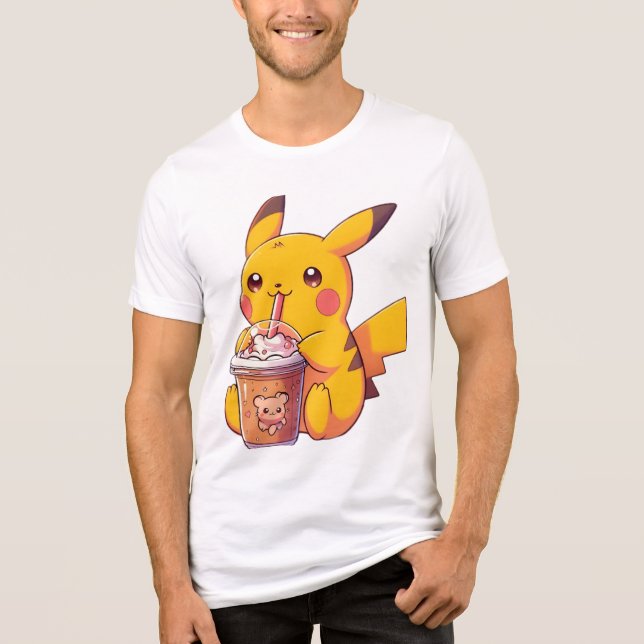 T-shirt En Tri-matière Pikachu tranche fromagère (pokemon) (Recto)