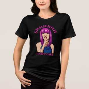 T-shirt En Tri-matière Pink Haired Popart Girl s'en fiche