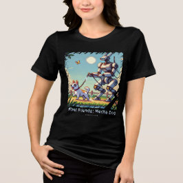 T-shirt En Tri-matière Pixel Friends : Mecha Dog (Robot Dog)(tshirt femme