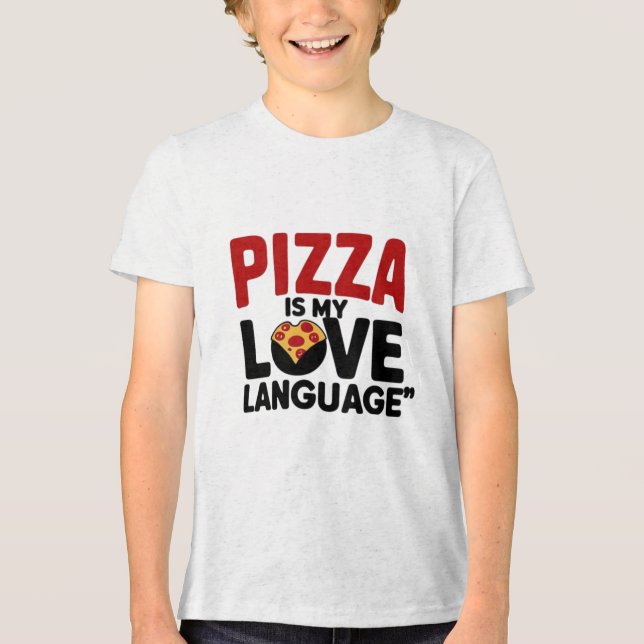 T-shirt En Tri-matière Pizza est ma langue d'amour (Recto)