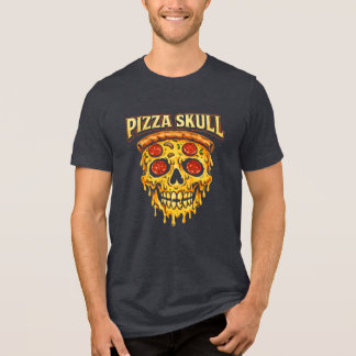 T-shirt En Tri-matière Pizza Skull Vintage Dark Humor Food Lover Design