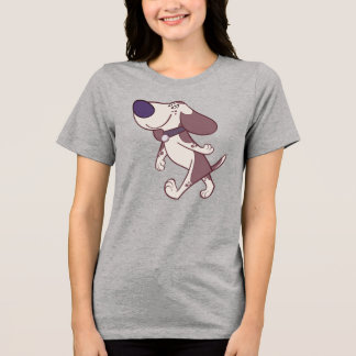 T-shirt En Tri-matière Plaisir Brown Et Crème Cartoon Chien Marche