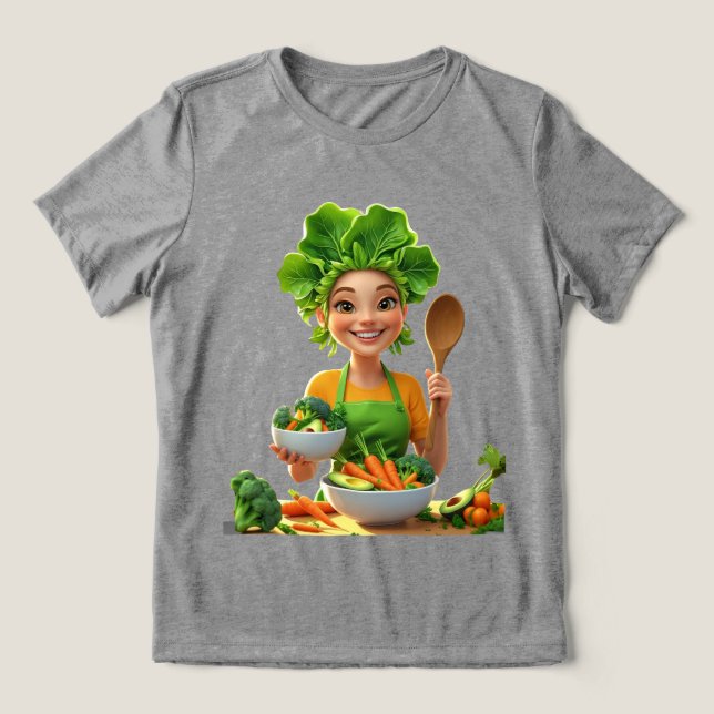 T-shirt En Tri-matière Plant-Powered Chef – Cooking with Kindness (Design Recto)