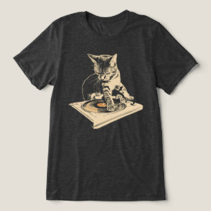 T-shirt En Tri-matière Platine vinyle de chat DJ