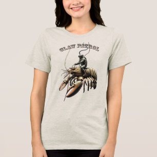 T-shirt En Tri-matière Plongeur vintage chevauchant un homard glacé géant