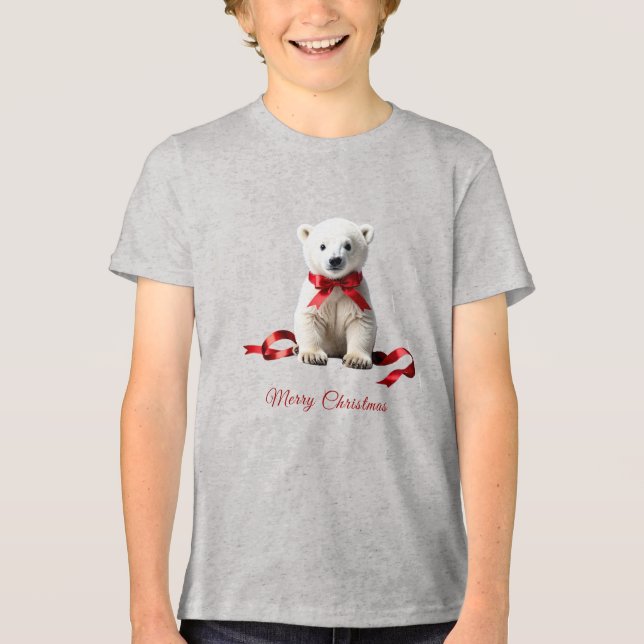 T-shirt En Tri-matière Polar Bear Christmas Holiday (Recto)