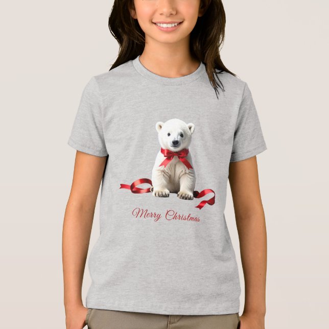 T-shirt En Tri-matière Polar Bear Christmas Holiday (Recto)