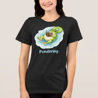 T-shirt En Tri-matière Pondering Frog Reading Book T-shirt