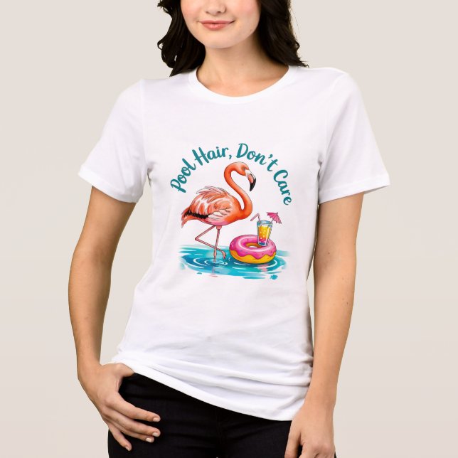 T-shirt En Tri-matière Pool Hair Dont Care Funny Swimming Gift (Recto)