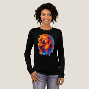 T-shirt En Tri-matière Portrait d'encre d'alcool d'une jeune chanteuse