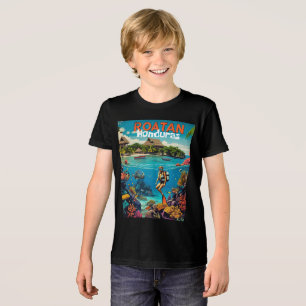 T-shirt En Tri-matière Poster vintage de voyage du Honduras Roatan