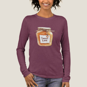 T-shirt En Tri-matière Pot de caramel doux d'amour avec cœur rose