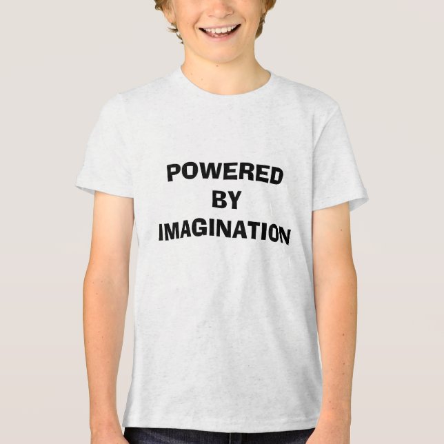 T-SHIRT  EN TRI-MATIÈRE POWERED   BY   IMAGINATION (Recto)