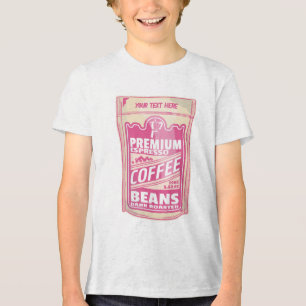 T-shirt En Tri-matière Premium espresso café haricots rose nourriture pop