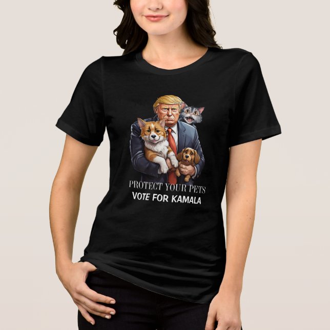 T-shirt En Tri-matière Protégez vos animaux domestiques | Vote pour Kamal (Recto)