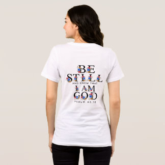 T-shirt En Tri-matière Psalm 46:10 Be Still and Know Floral Letters