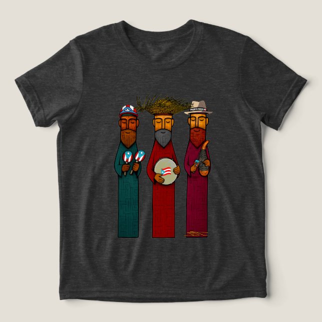 T-shirt En Tri-matière Puerto Rican Three Kings with Musical Parranda (Design Recto)