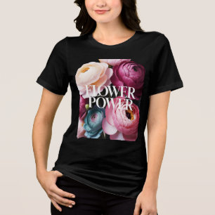 T-shirt En Tri-matière Puissance de flux Élégant Art numérique Floral V