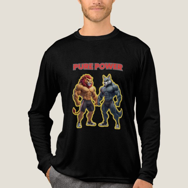 T-shirt En Tri-matière Pure Power – Strong Animal Muscle Cartoon Design (Recto)