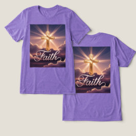 T-shirt En Tri-matière Purple Clouds Gold Cross Faith