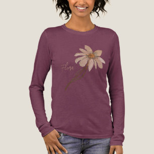 T-shirt En Tri-matière Purple doux et Parties scintillant rose long manch