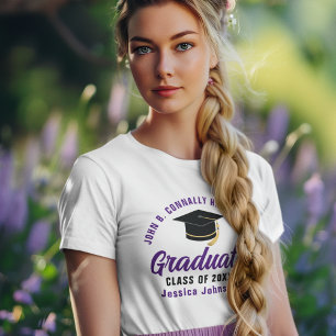 T-shirt En Tri-matière Purple Graduate Custom 2025 Graduation femmes