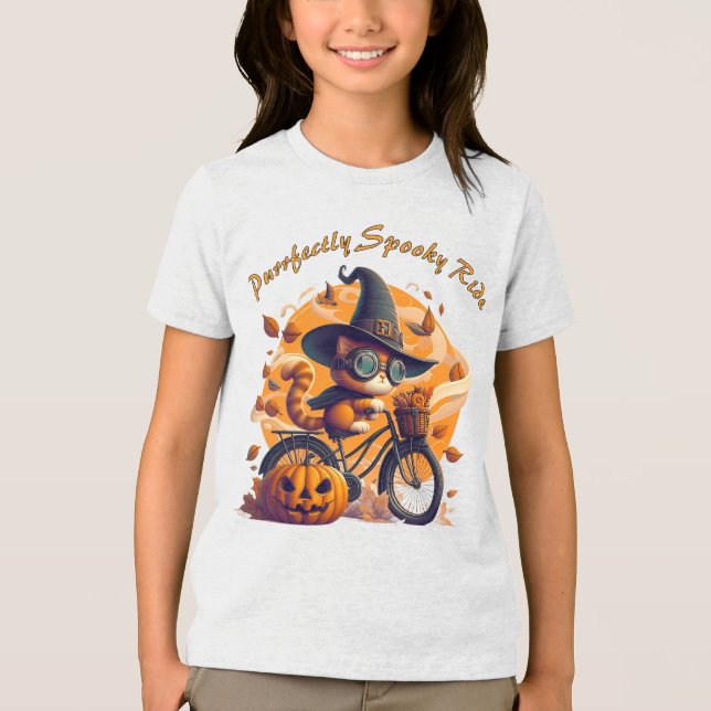 T-shirt En Tri-matière Purrfectly Spooky Ride (Recto)