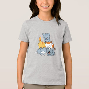T-shirt En Tri-matière Pyramide de chats - Groupe de chats