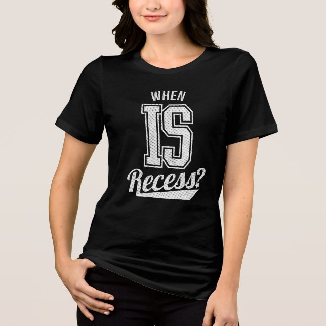 T-shirt En Tri-matière Quand est Recess ? Funky Teacher School (Recto)