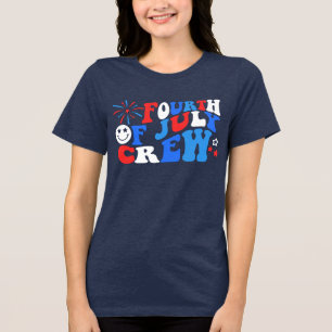 T-shirt En Tri-matière QUATRIÈME ÉQUIPAGE DE JUILLET Feu d'artifice patri