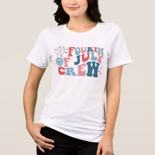 T-shirt En Tri-matière QUATRIÈME ÉQUIPAGE DE JUILLET Feu d'artifice patri