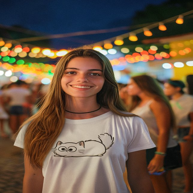 T-shirt En Tri-matière Quirky Fluffy Tail Cat (Quirky Fluffy Tail Cat Tri-Blend Shirt)