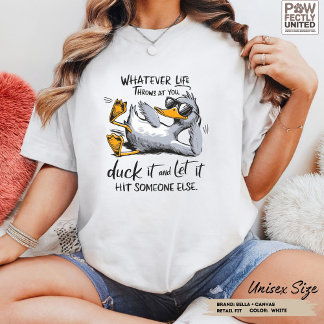 T-shirt En Tri-matière Quoi que la vie Troie sur vous Canard il drôle ani