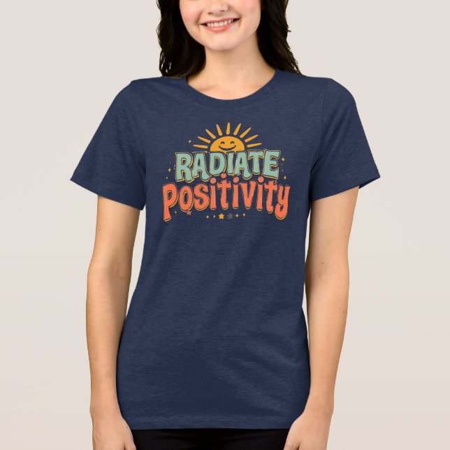 T-shirt En Tri-matière "Radiate Positivity" Retro Sunshine Quote (Recto)