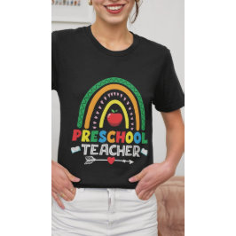 T-shirt En Tri-matière Rainbow et Apple Enseignant préscolaire Graphisme