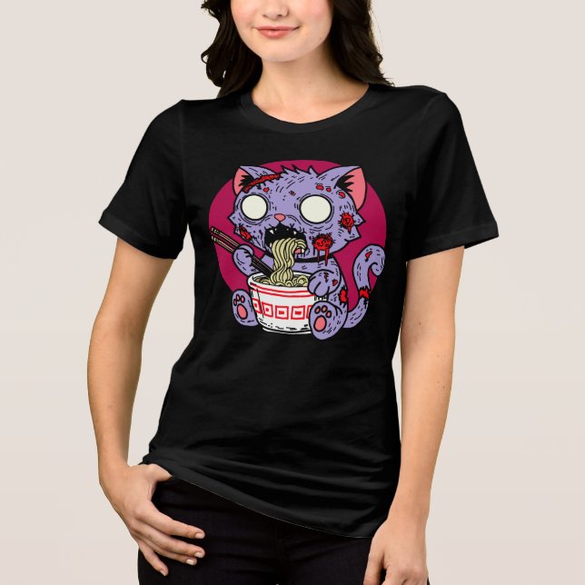 T-shirt En Tri-matière Ramen Cat Zombie (Recto)