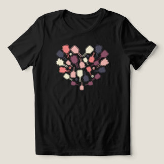 T-shirt En Tri-matière Raquette de Pickleball Mignonne Cœur