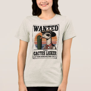 T-shirt En Tri-matière Recherché : Le Licker Cactus - Drôle Llama Cowboy