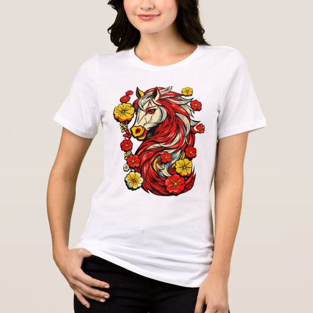 T-shirt En Tri-matière Red Fire Horse – Chinese Zodiac 2026 (Recto)