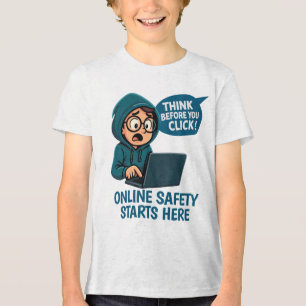 T-shirt En Tri-matière Réfléchir avant de cliquer - Sensibilisation à la