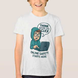 T-shirt En Tri-matière Réfléchir avant de cliquer - Sensibilisation à la