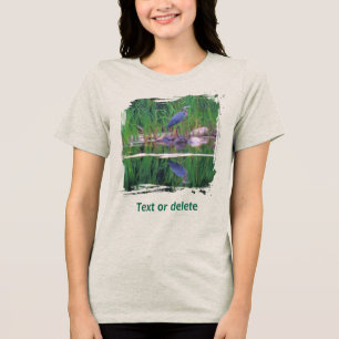 T-shirt En Tri-matière Réflexions de Héron Bleu Peinture Animale 