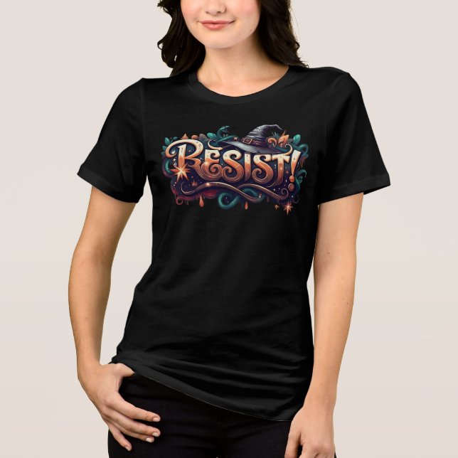 T-shirt En Tri-matière RésISTE Casquette sorcière, Rejoignez la Résistanc (Recto)