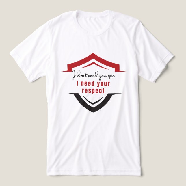 T-shirt En Tri-matière Respect, pas Spin - Handicap Fierté (Design Recto)