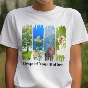T-shirt En Tri-matière Respectez votre mère jour des terres Tee, brosse