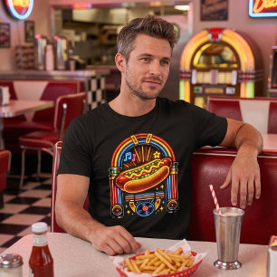 T-shirt En Tri-matière Restaurant rétro des années 50 - Jukebox néon Hot 