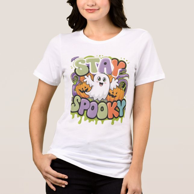 T-shirt En Tri-matière Restez Éffrayant (Recto)