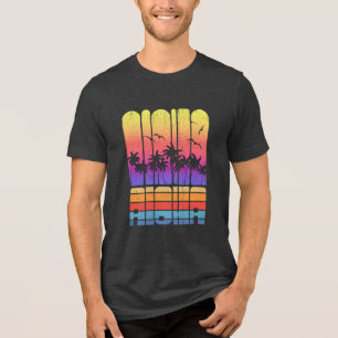 T-shirt En Tri-matière Retro Aloha Palm Trees Famille tropicale Vacances